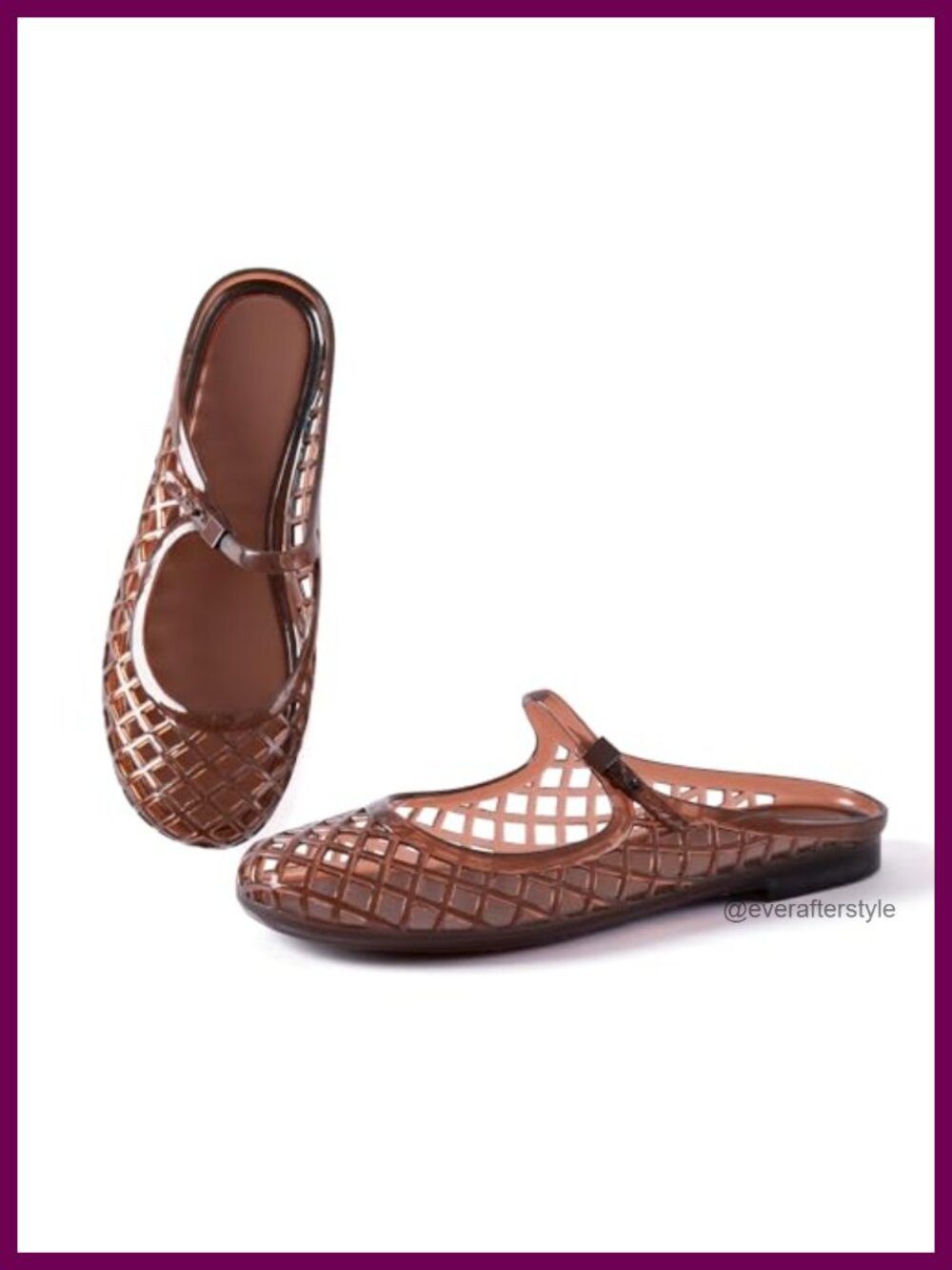 Women Jelly Mule Sandals Mary Jane Flat Waterproof Beach Pool Comfort